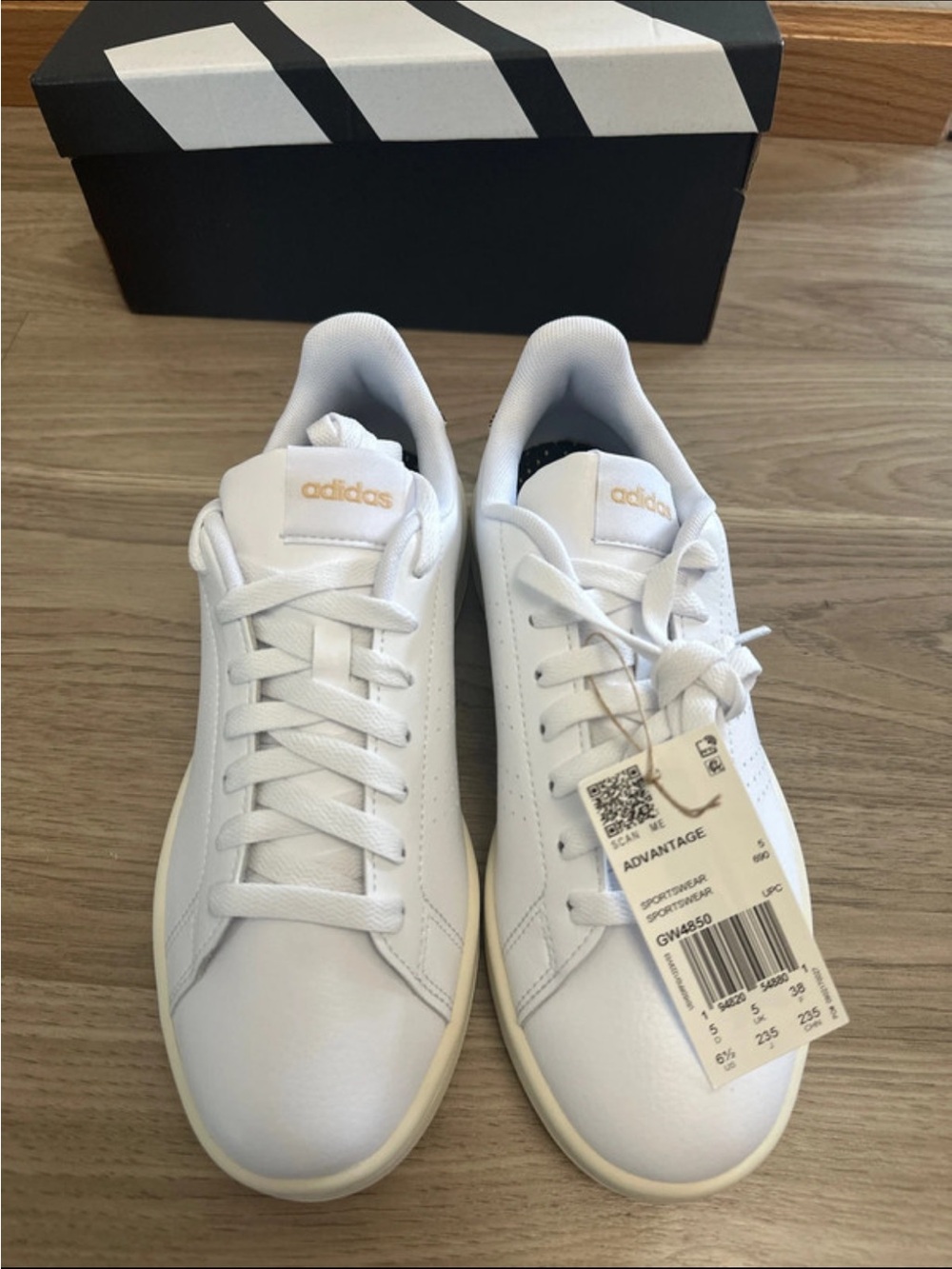 adidas White Sneakers with Leopard Heel Detail - Picture 6 of 9